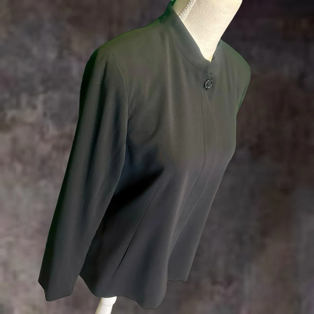Emanuel Ungaro Black Wool Button-Up Suit Jacket Size 12